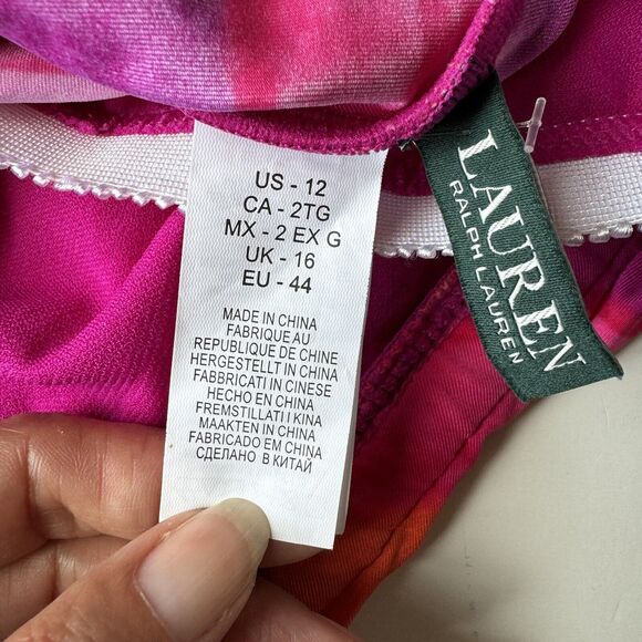 lauren ralph lauren halter tankini top Striped Size 12 New with Tags - Picture 8 of 11